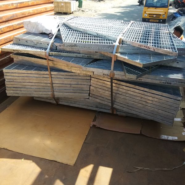 Heavy radial grating ready for despatch