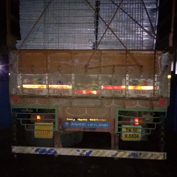 Lorry loaded with gratings